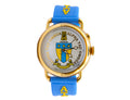 Alpha Tau Omega Watch Blue Dial Front View – OMG Watch Co. Officially Licensed Swiss-Made